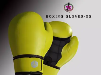 Boxing Glove-Yellow Low-poly 3D model
