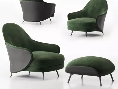 Armchair minotti angie 3D model