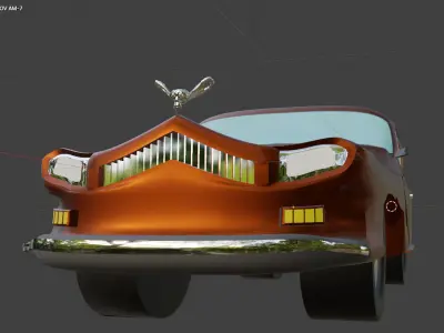 Retroistic russian car Slalov AM-7 inspired by GAZ M-21 Volga 3D model