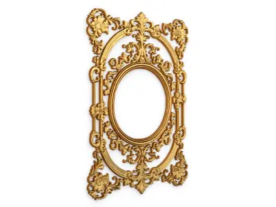 Plaster decorative frame ornament 15 3D model