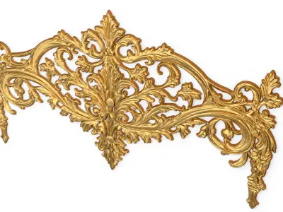 Classic Carved Bed 3D model 14  3D model