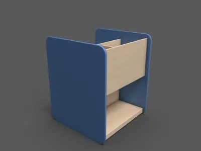 MaxiBacUp With Bench Blue Low-poly 3D model