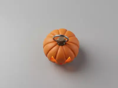 Halloween Pumpkin Keychain 3D Printable Pumpkin Key Accessory Low-poly 3D model