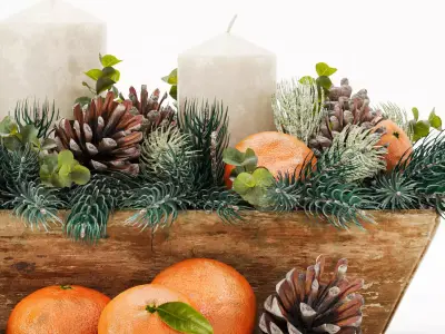 Christmas decorative set for interior decoration 02 3D model