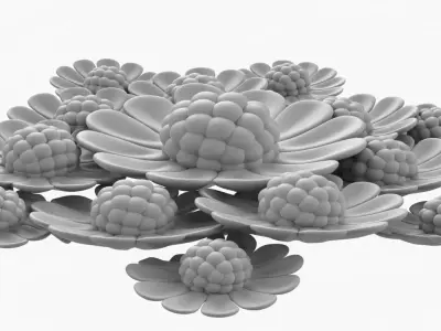 High Poly Daisy Flowers 3D Print Model 3D print model