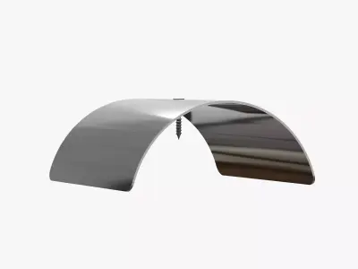 Arched Metal Plate with Screw 3D model