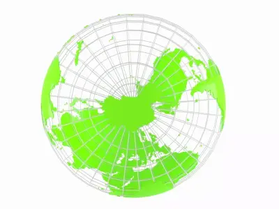 Globe News Skeleton Chartreuse Color 3D model