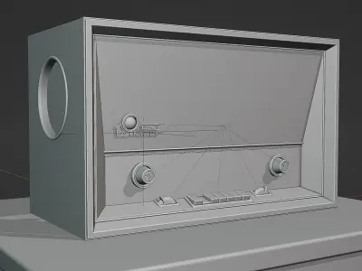 Rare tube stationary radio Dzintaras 3D model