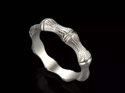 Bamboo textured ring model 849 3D print model