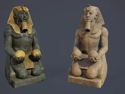 Egyptian Statue V2 PBR Low-poly 3D model