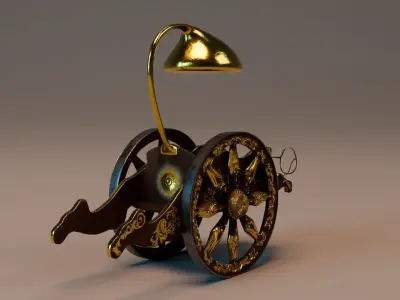 Ancient Indian Chariot   Game Ready  Prop PBR Low Poly 20K Tris Low-poly 3D model