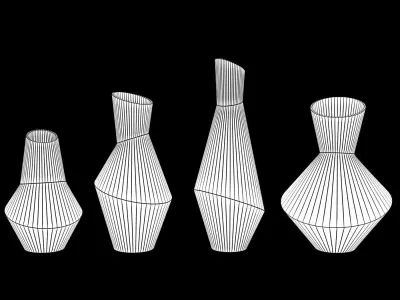 Rayne Abstract Ceramic Vases 3D print model 3D model