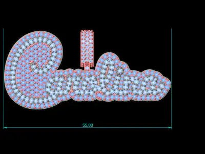 Custom Diamond Name Pendant CAROLINA 3D print model