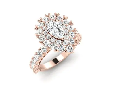 Solitaire ring model 3D print model 12