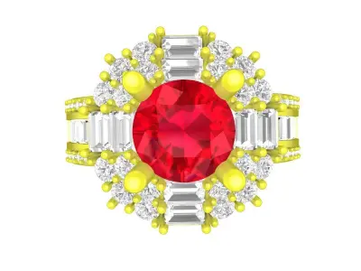 A7721 Luxury Fashion Diamond Women Ring 3D print model