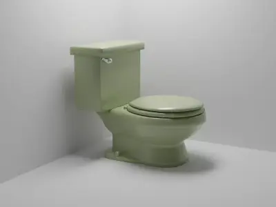 Avocado-Green Toilet 3D model