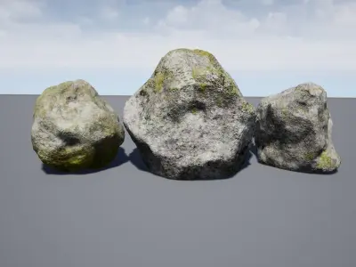Low-poly forest rocks set Free low-poly 3D model