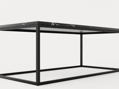 Carrie Coffee Table 120 Cm Marble Black Low-poly 3D model