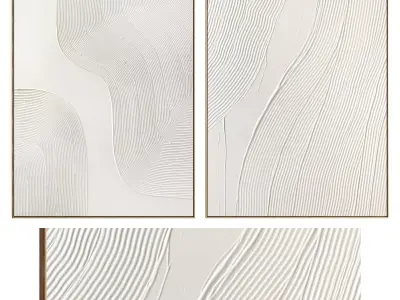 Plaster Two Photo Frame 538 Low-poly 3D model