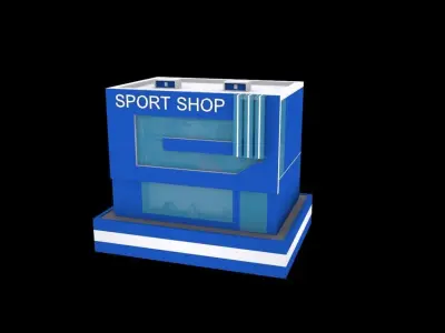 Sport shop low poly pack Low-poly 3D model