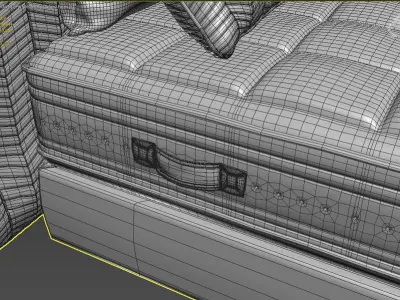 Colunex Chevron Luxury Bed 3D model