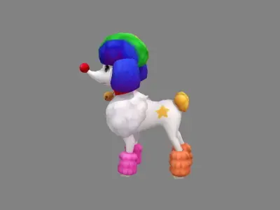 Cartoon puppy - Poodle - baby dog Low-poly 3D model