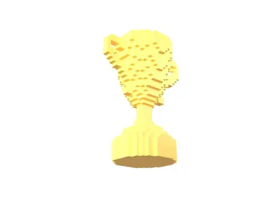 Voxel Trophy v1 001 Low-poly 3D model