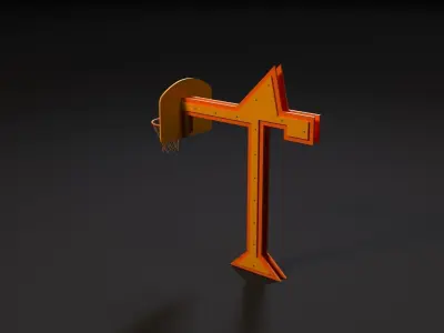 Basketball hoop Lifting crane 3D model