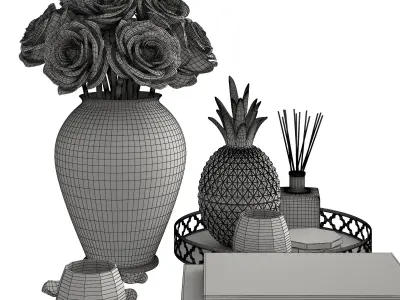 Silver Coffee Table Decor  3D model