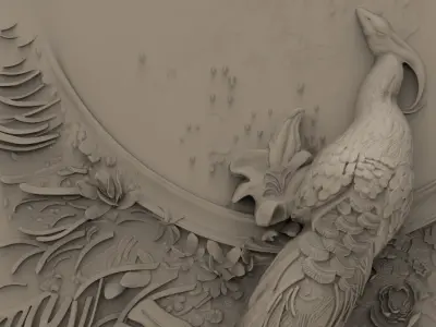 Peacock book with 3D print model