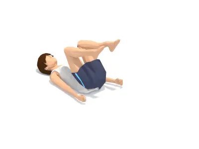 Happy Baby Yoga Exercise Woman Animation Low-poly 3D model