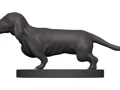 Dachshund figurine of 3D model