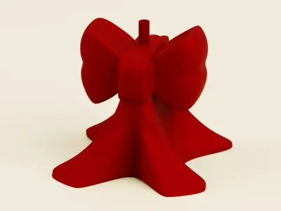 Christmas Red Bow Tree Stand 3D model