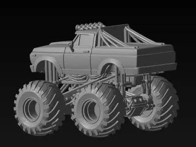 Off-Road Truck Sculpture-Detailed 4x4 Truck Design 3D print model
