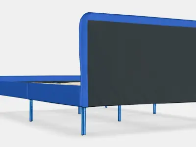 SLATTUM Upholstered bed frame 1 Low-poly 3D model