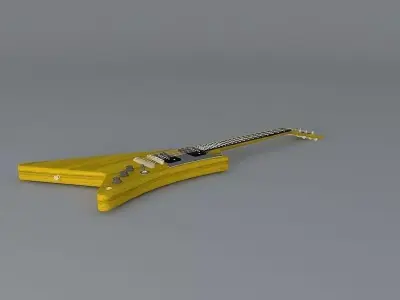 Gibson Moderne Yellow guitar Free 3D model