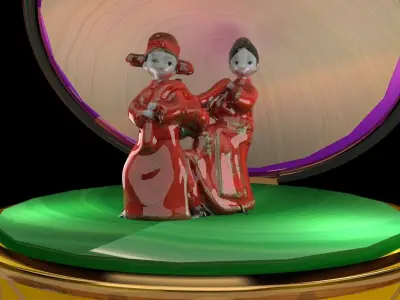 Chinese wedding doll 3D model