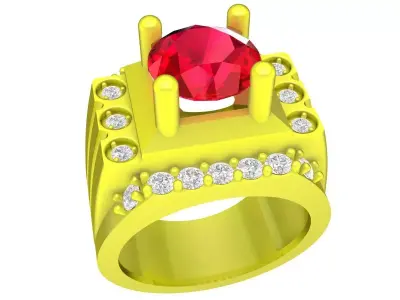 A4789 Fashion Diamond Men Ring 3D Model 3D print model