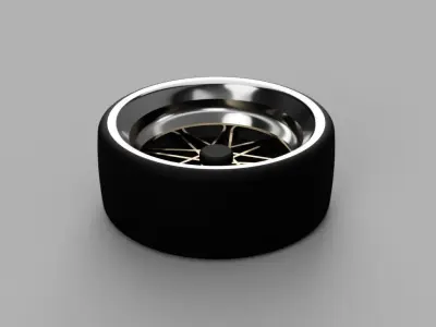 Japanese Wheel  Low-poly 3D model