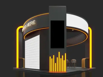 Exhibition Stand - 6m x 6m 3D model 3D model 3D model 3D model