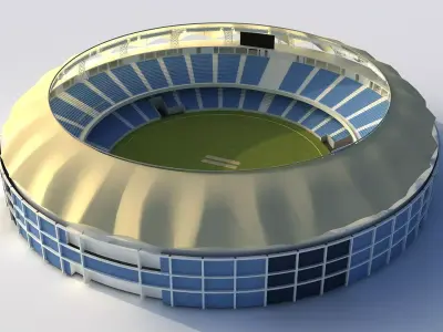 Dubai Cricket Stadium Low-poly 3D model