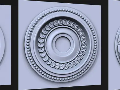 Rosette Ceiling VDM Brushes for Zbrush Vol 2 Low-poly 3D model