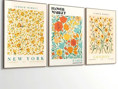 Abstract Painting Set of 3 pieces - No 21 Low-poly 3D model