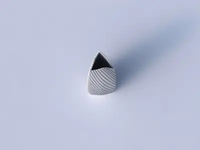 Vase triangle with bent extruded lines 3 3D print model