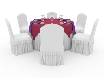 Banquet Table and Chair 33 3D model