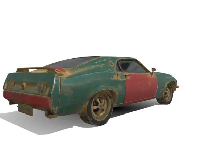 bugatti-chiron old rusty car 3D model