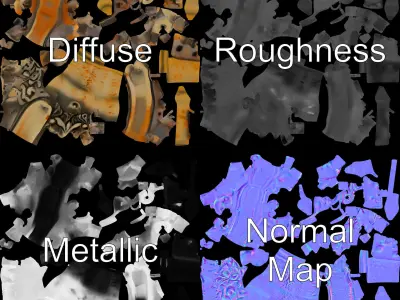 Antique Ornate Key Model Pack Low-poly 3D model