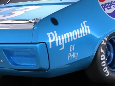Plymouth Roadrunner NASCAR Richard Petty 1971 3D model