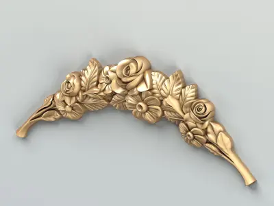 Carved decor horizontal 046 3D model