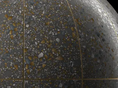 Terrazzo Materials 10- Tiling By Metal Gaps - Pbr 4k Seamless Texture